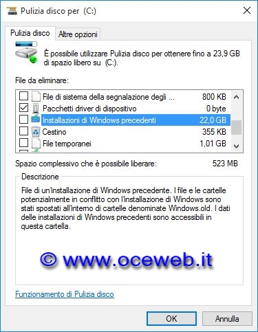 Pulizia disco file di sistema Pulizia disco file di sistema