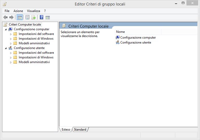 Editor criteri di gruppi locali Editor criteri di gruppi locali