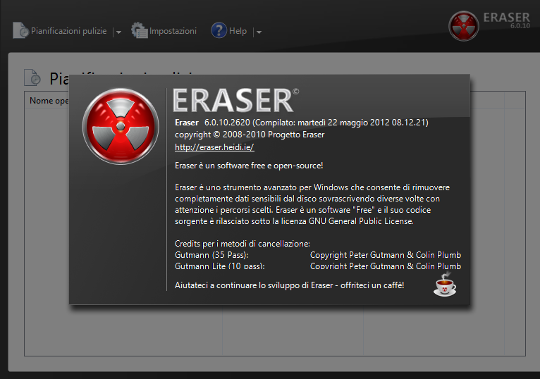 Eraser: elimina i tuoi file e non lasciarne traccia