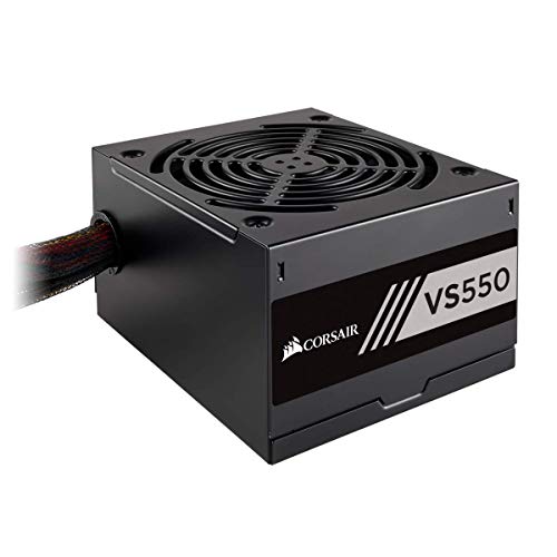 Corsair VS550 Alimentatore da 550 W, PFC Attivo, Certificazione 80 PLUS, Nero