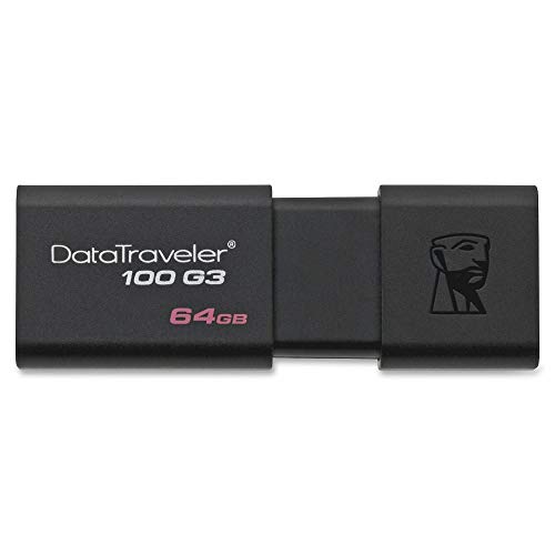 Kingston DT100G3/64 GB DataTraveler 100 G3, USB 3.0, 3.1 Flash Drive, 64 GB, Nero