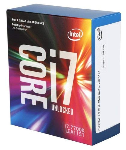 Intel BX80677I77700K Processore Intel Core i7 7700K, Quad Core, 8 Thread, 4.2GHz, 4.5GHz Turbo, 8 MB Cache, 1150MHz GPU, 91W, Argento