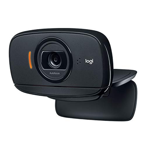 Webcam Logitech C525 Webcam HD Portatile con Messa a Fuoco Automatica, Rapida e con Rotazione Completa a 360 Gradi, Nero