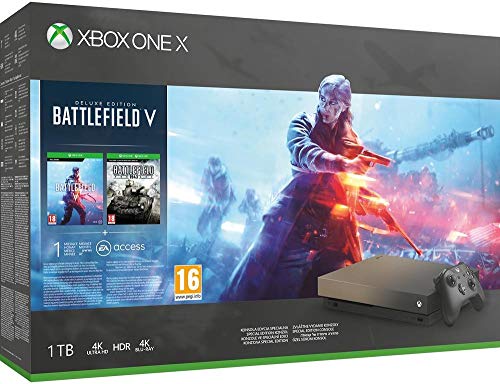 Xbox One X Edition Speciale Gold Rush 1Tb + Battlefield V - Essentials