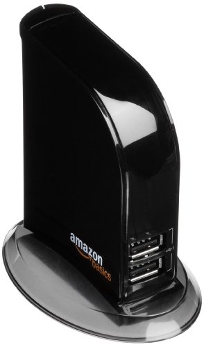 AmazonBasics – Hub USB 2.0 a 7 porte, con alimentatore da 5V e 4A