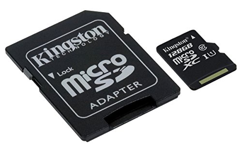 Kingston SDCS/128GB Canvas Select Scheda MicroSD 128 GB, Velocità UHS-I di Classe 10 fino a 80 MB/s in Lettura, con Adattatore SD