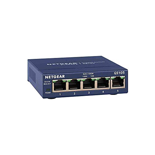 Netgear GS105GE Switch Ethernet Gigabit 5 Porte, Switch Unmanaged, Assistenza a vita ProSafe, Versione Desktop in metallo