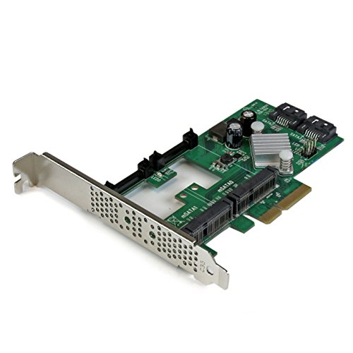 STARTECH.COM Scheda Controller PCI Express PCI-E 2.0 SATA, III Raid 6 Gbps a 2 Porte con 2 Slot mSATA e SSD HyperDuo Tiering