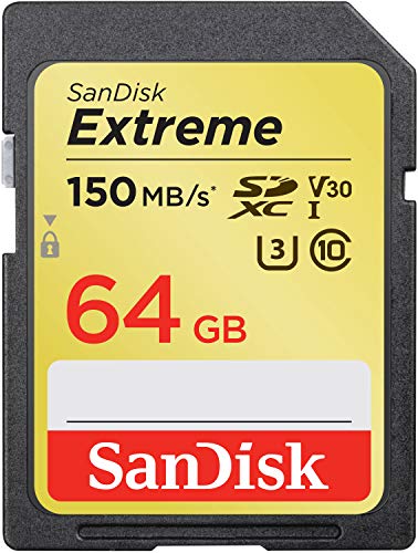 SanDisk Extreme Scheda di Memoria, SDXC da 64 GB fino a 150 MB/sec, Classe 10, U3, V30