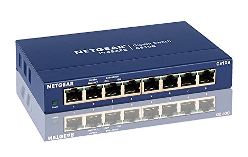 Netgear GS108GE Switch Ethernet Gigabit 8 Porte, Switch Unmanaged, Assistenza a vita ProSafe, Versione Desktop in metallo