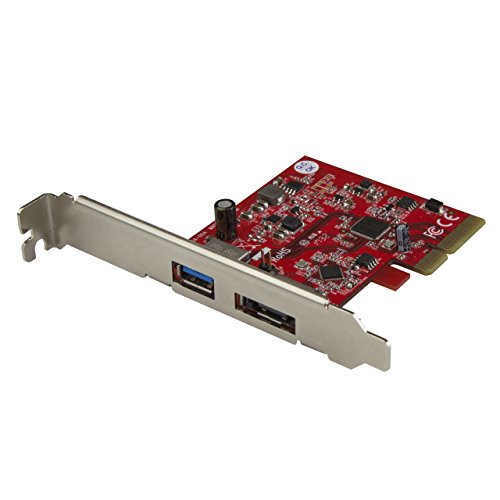 STARTECH.COM Scheda PCIe eSATA, a 2 Porte USB 3.1 (10 GBps), 1x USB-A e 1x eSATA, Scheda di Espansione USB 3.1