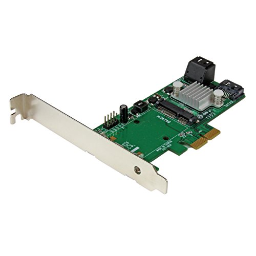 STARTECH.COM Scheda Controller PCI Express PCI-E 2.0 SATA III Raid 6 Gbps a 3 Porte con Slot mSATA e SSD HyperDuo Tiering