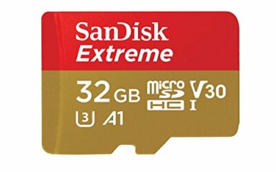SanDisk Extreme 32 Gb per Action Camera, MicroSDHC con Adattatore SD Twinpack, Classe 10, U3, V30, A1, Velocità di Lettura fino a 100 Mb/s