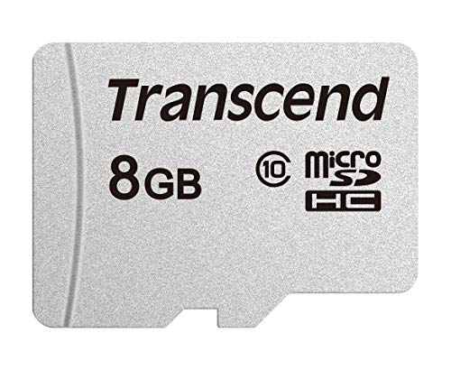 Transcend TS8GUSD300S Scheda di Memoria MicroSDHC 300S, 8 GB, Senza adattatore, Imballaggio Standard, Argento