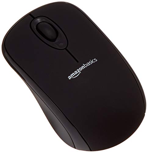 AmazonBasics - Mouse wireless con microricevitore USB 2.0, colore: Nero