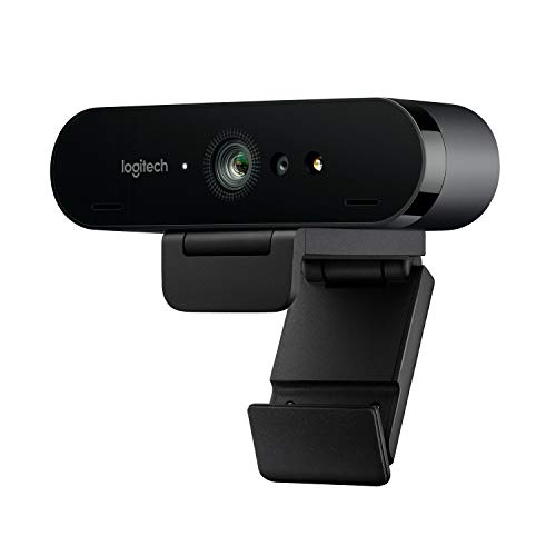 Logitech BRIO Webcam Ultra HD 4K per Streaming, Videoconferenze e Registrazione per Windows e Mac, Home, Nero