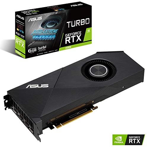 Asus TURBO-RTX2060-6G Scheda Video RTX 2060, 6 GB, GDDR6 con Architettura GPU Nvidia Turing