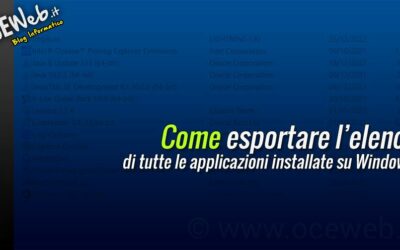 Come esportare un elenco di tutti i programmi installati di Windows
