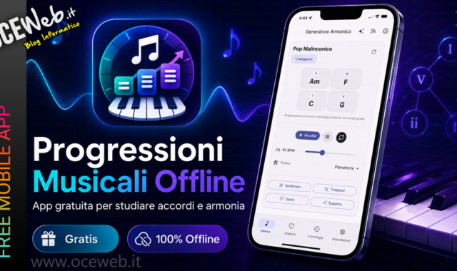 Progressioni Musicali Offline per Android: l’app gratuita per studiare accordi e armonia