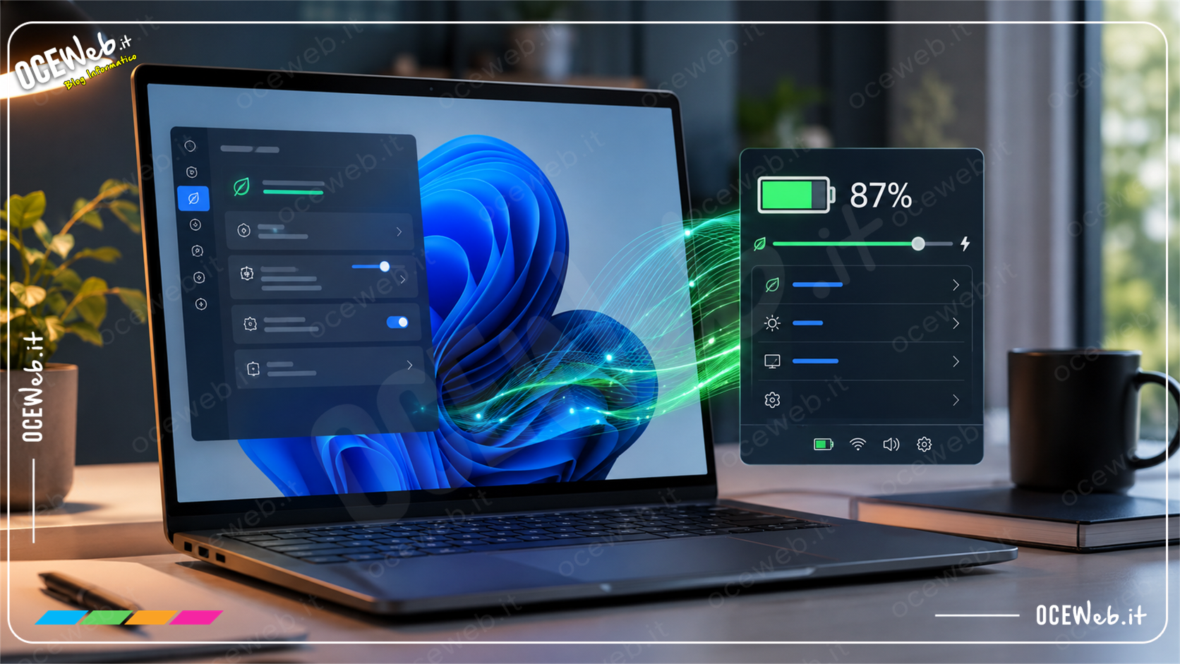 Gestione energia Windows 11: cosa offre Battery Flyout